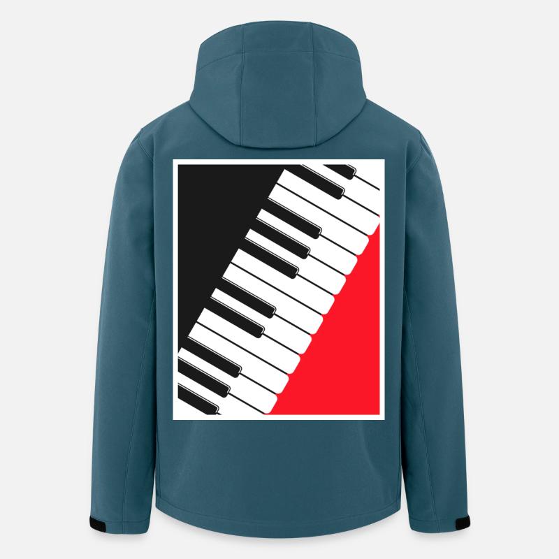 Klavier-Keyboard-Posterkunst - Recycelte Männer Softshell-Jacke von Stanley/Stella - Dunkles Petrol