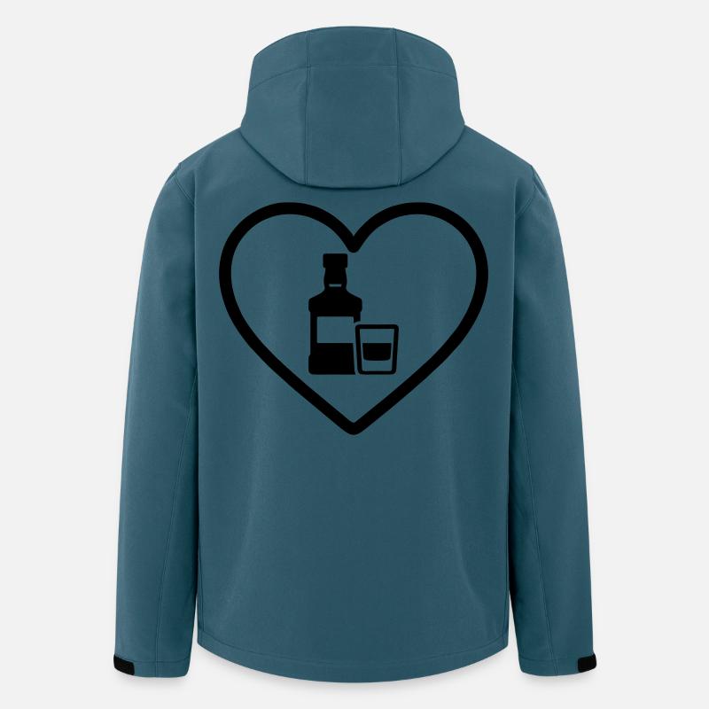 Herz-Whiskeyflasche und Glas - Recycelte Männer Softshell-Jacke von Stanley/Stella - Dunkles Petrol