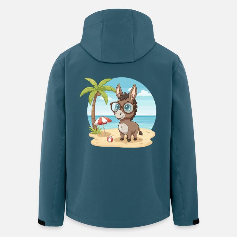 Süßer Esel mit Brille Strandsommerferien - Recycelte Männer Softshell-Jacke von Stanley/Stella - Dunkles Petrol