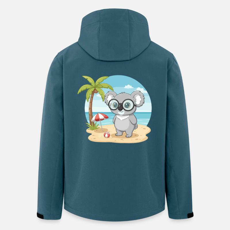 Süßer Koala mit Brille Strand-Sommerurlaub - Recycelte Männer Softshell-Jacke von Stanley/Stella - Dunkles Petrol