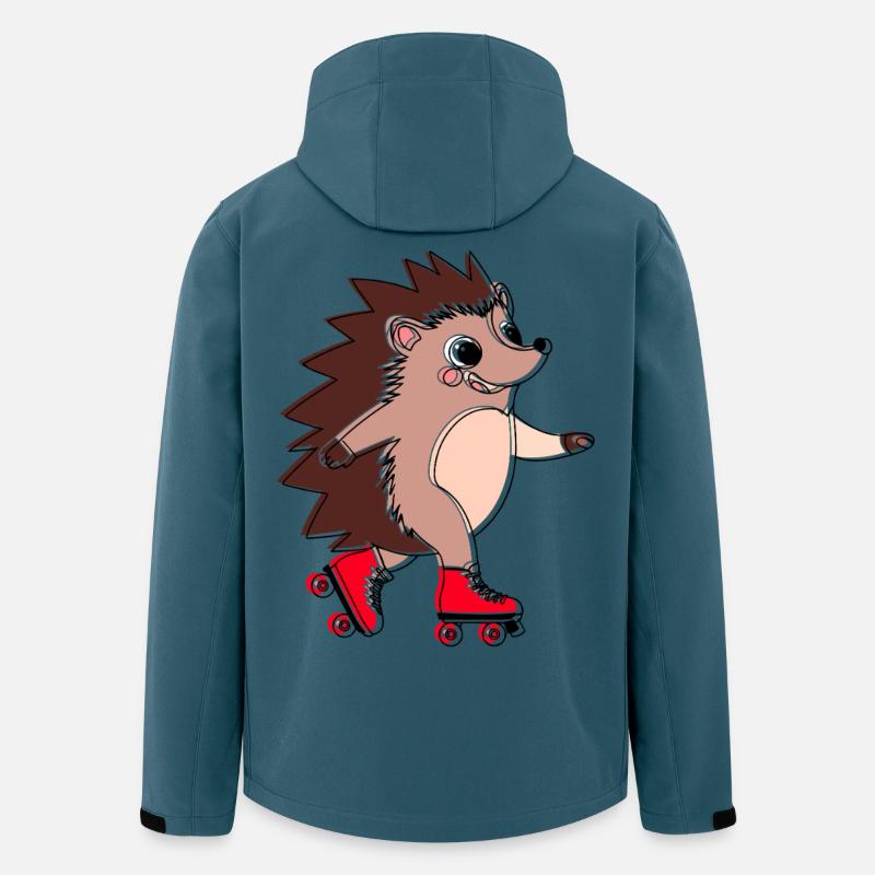 Hérisson en roller - Niglo en roller  - Veste softshell homme en polyester recyclé Stanley/Stella - bleu pétrole foncé