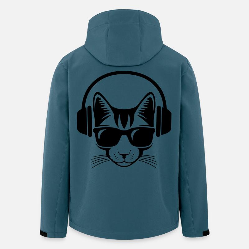 Katzenmusik-Kopfhörer und Sonnenbrille - Recycelte Männer Softshell-Jacke von Stanley/Stella - Dunkles Petrol