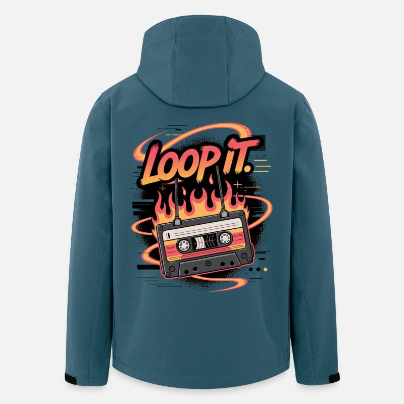 Retro Kassette Loop It Musikdesign - Recycelte Männer Softshell-Jacke von Stanley/Stella - Dunkles Petrol