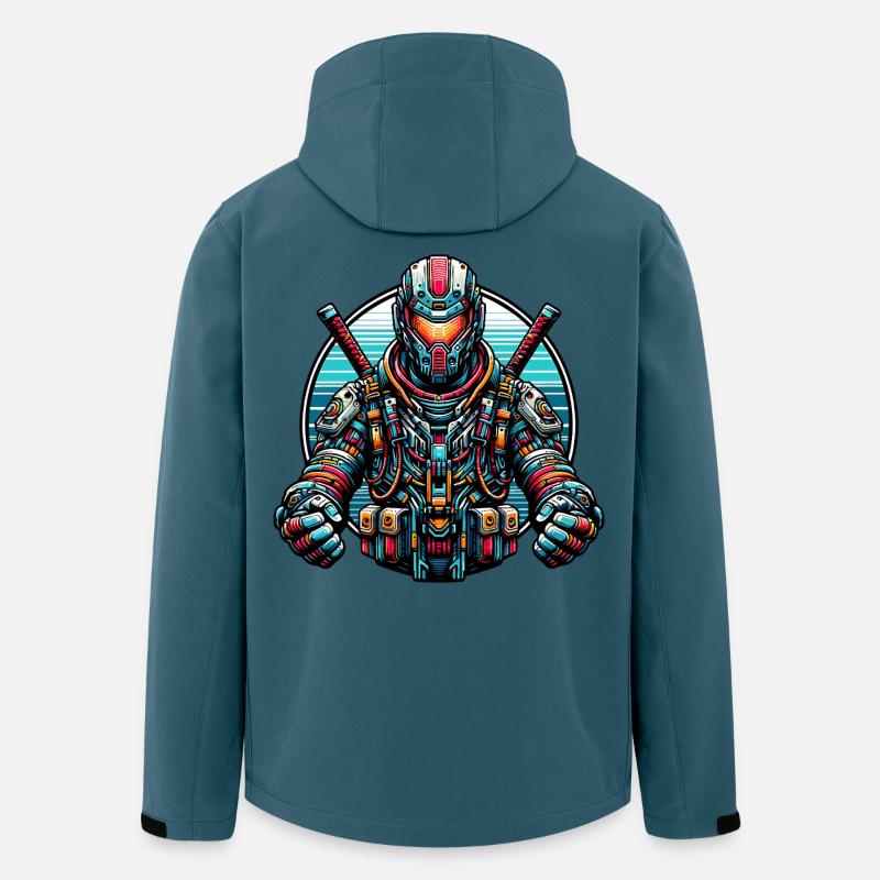 Robot Samurai - Recycelte Männer Softshell-Jacke von Stanley/Stella - Dunkles Petrol