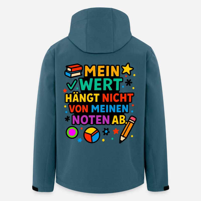 Ma valeur compte, pas mes notes - Veste softshell homme en polyester recyclé Stanley/Stella - bleu pétrole foncé