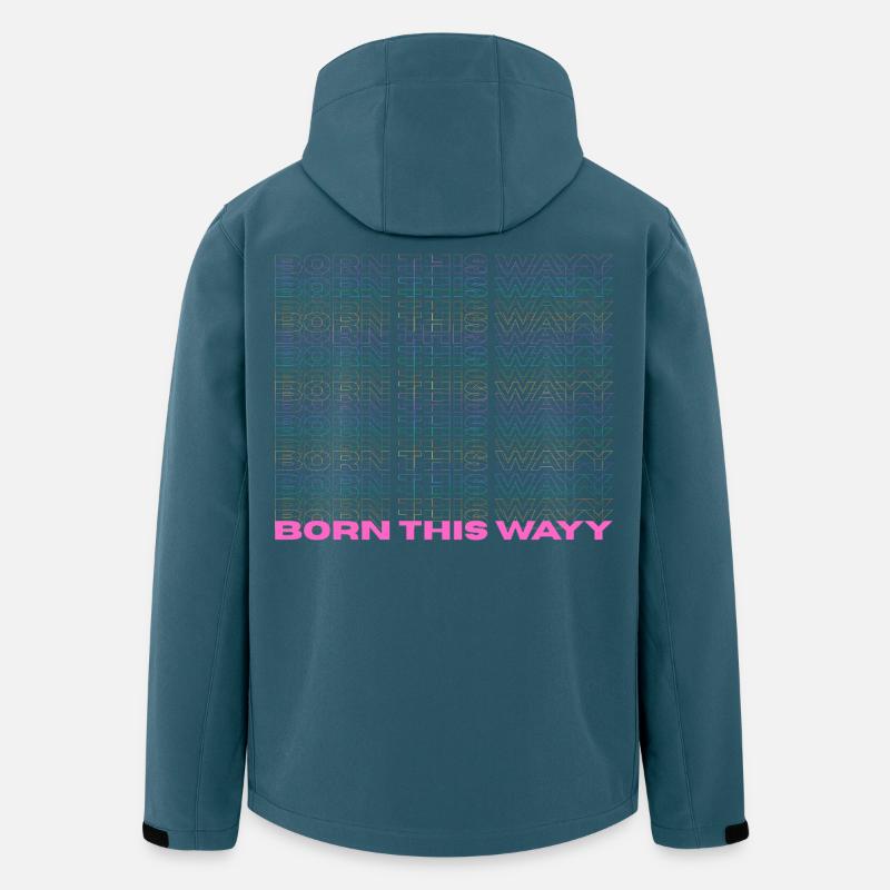 Pride / CSD / LGBTQ+ Design "Born this wayy" - Recycelte Männer Softshell-Jacke von Stanley/Stella - Dunkles Petrol