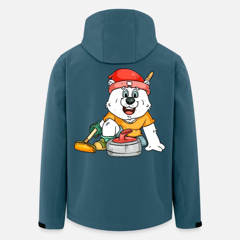 Curlingspieler Eisbär - Recycelte Männer Softshell-Jacke von Stanley/Stella - Dunkles Petrol