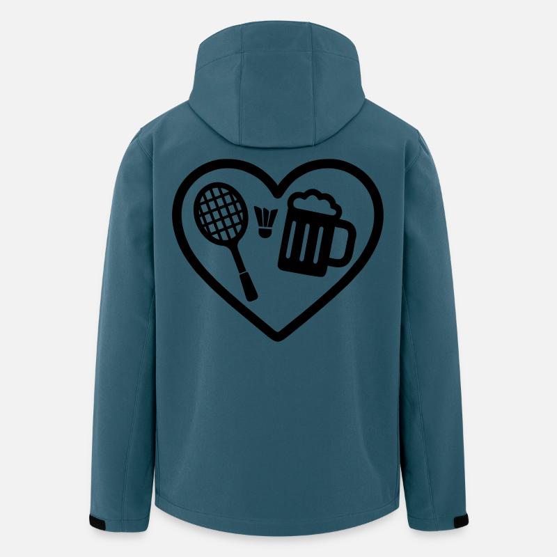 Heart Badminton Beer - Recycelte Männer Softshell-Jacke von Stanley/Stella - Dunkles Petrol