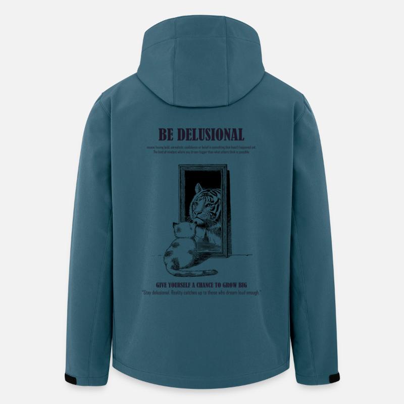 Be Delusional Typo Print - Recycelte Männer Softshell-Jacke von Stanley/Stella - Dunkles Petrol