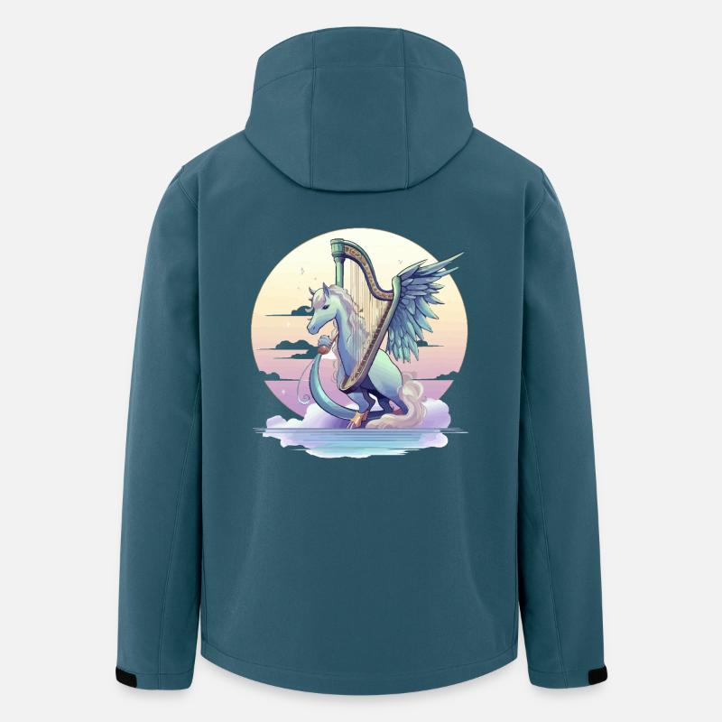 Pegasus mit Harfe am Abend - Recycelte Männer Softshell-Jacke von Stanley/Stella - Dunkles Petrol
