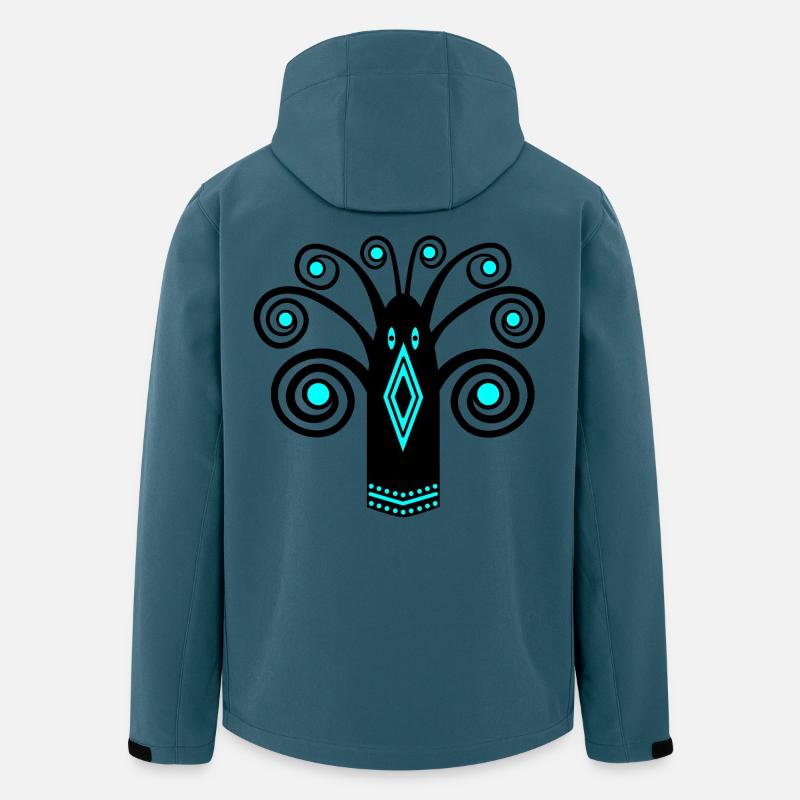 Vogelgrafik - Recycelte Männer Softshell-Jacke von Stanley/Stella - Dunkles Petrol