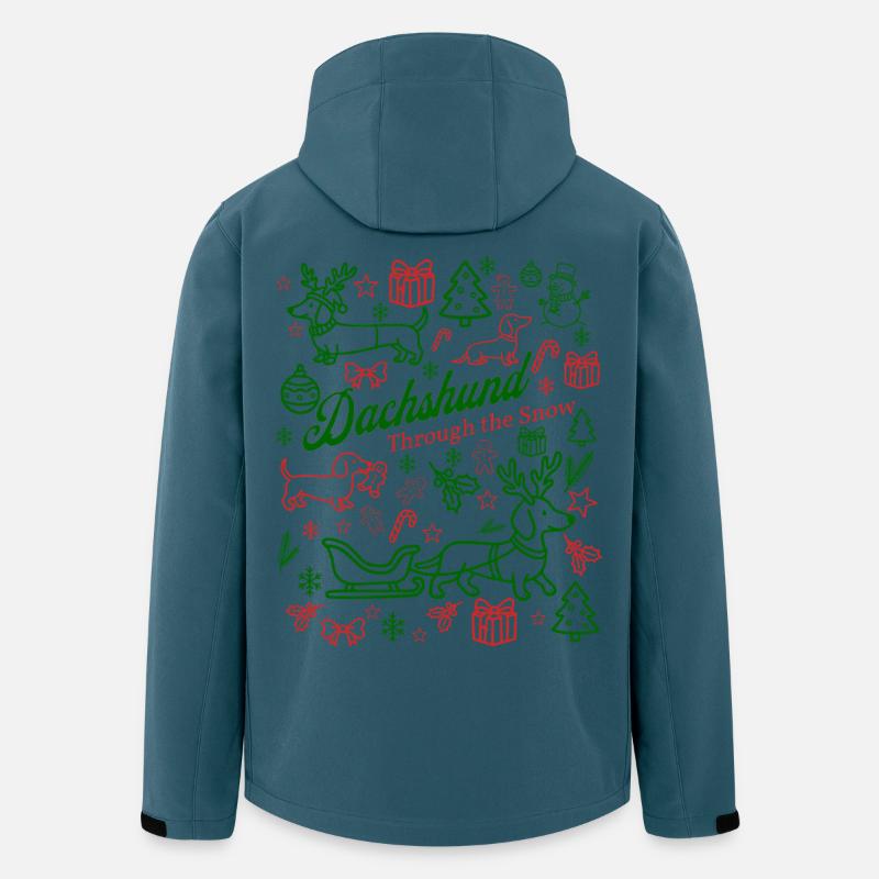 Teckel à travers la neige Festif - Veste softshell homme en polyester recyclé Stanley/Stella - bleu pétrole foncé