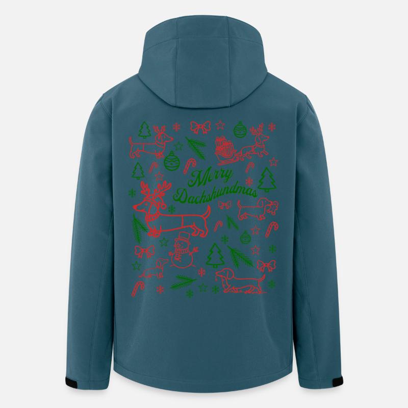 Dackel Weihnacht Muster - Recycelte Männer Softshell-Jacke von Stanley/Stella - Dunkles Petrol