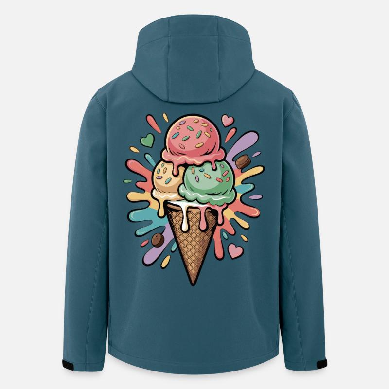 Bunte Eiscreme Explosion - Recycelte Männer Softshell-Jacke von Stanley/Stella - Dunkles Petrol