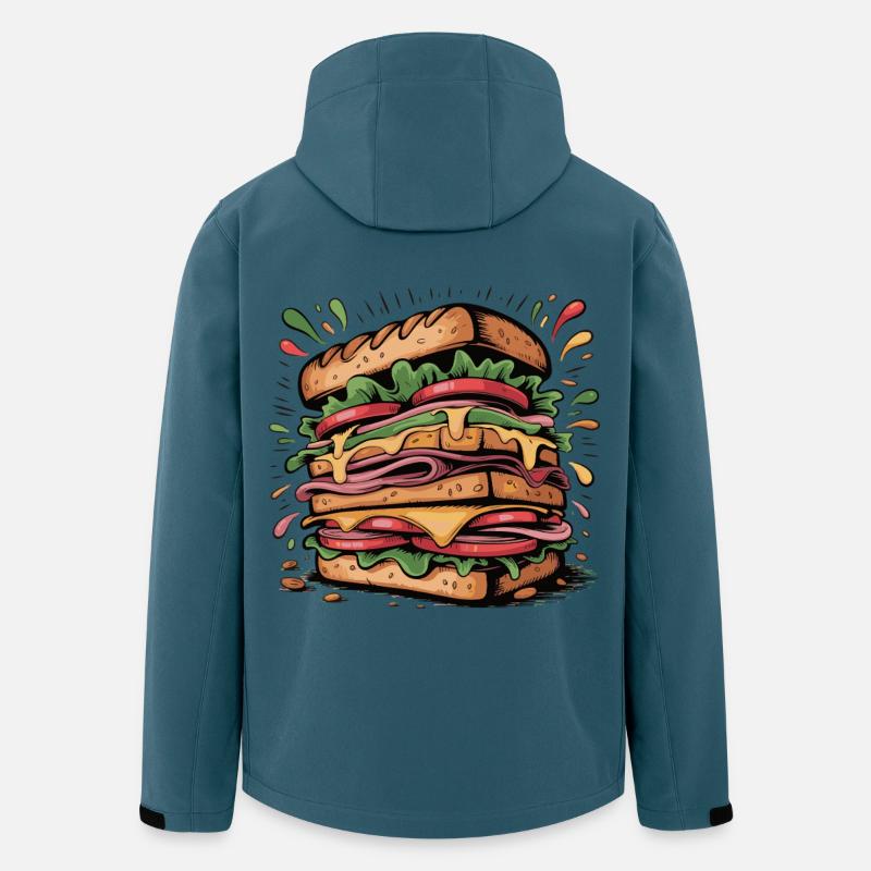 Burger Pop Art Explosion - Recycelte Männer Softshell-Jacke von Stanley/Stella - Dunkles Petrol