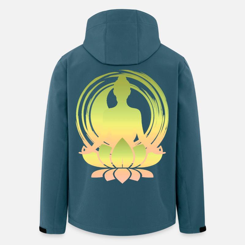 Pastell Buddha im Lotusstempel - Recycelte Männer Softshell-Jacke von Stanley/Stella - Dunkles Petrol