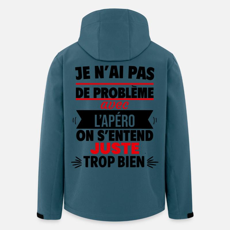 Nur mit Aperitif-Humor - Recycelte Männer Softshell-Jacke von Stanley/Stella - Dunkles Petrol