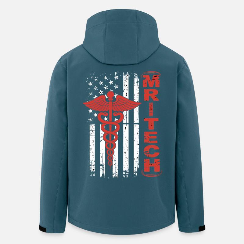 Rote MedTech Caduceus Flagge - Recycelte Männer Softshell-Jacke von Stanley/Stella - Dunkles Petrol