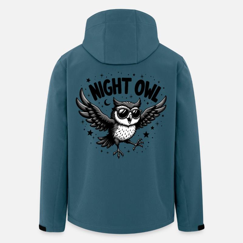 Night Owl Eule mit Sonnenbrille - Recycelte Männer Softshell-Jacke von Stanley/Stella - Dunkles Petrol