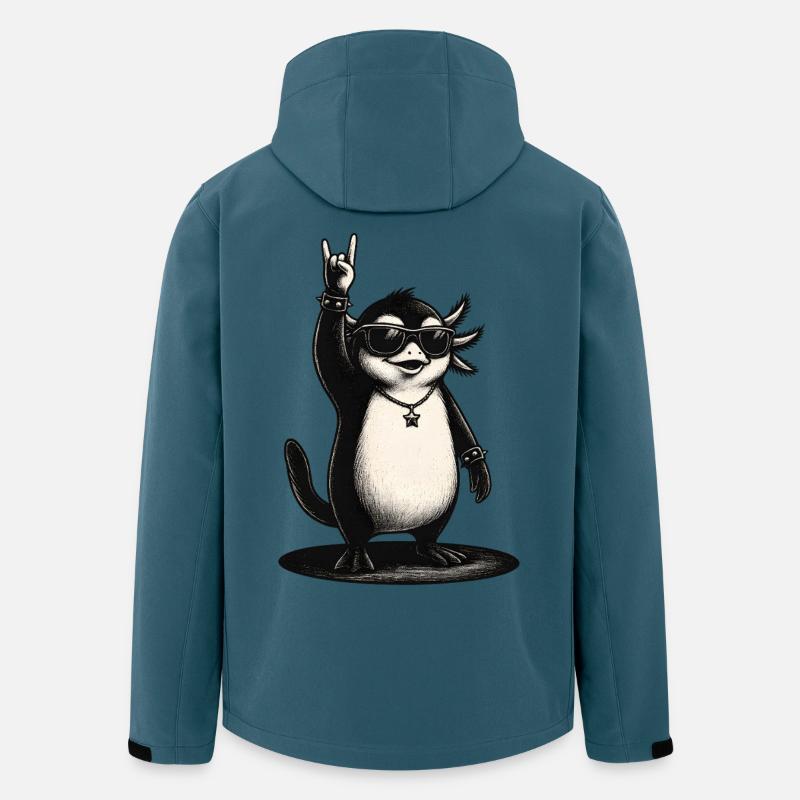 Rock N Roll Penguin With Sunglasses - Men’s Recycled Softshell Jacket by Stanley/Stella - stargazer