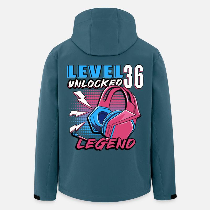 Level 36 Entsperrte Legende Kopfhörer - Recycelte Männer Softshell-Jacke von Stanley/Stella - Dunkles Petrol