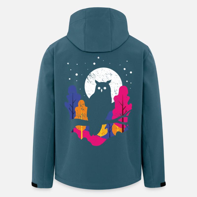 Nachteule im Regenbogenwald - Recycelte Männer Softshell-Jacke von Stanley/Stella - Dunkles Petrol