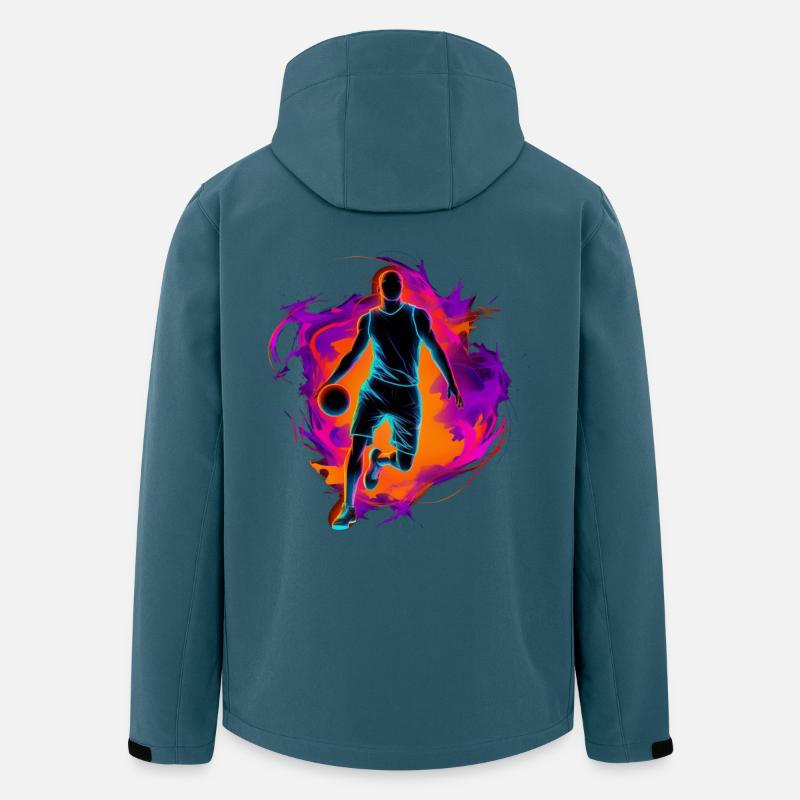 Aspect rétro de joueur de basketteur - Veste softshell homme en polyester recyclé Stanley/Stella - bleu pétrole foncé