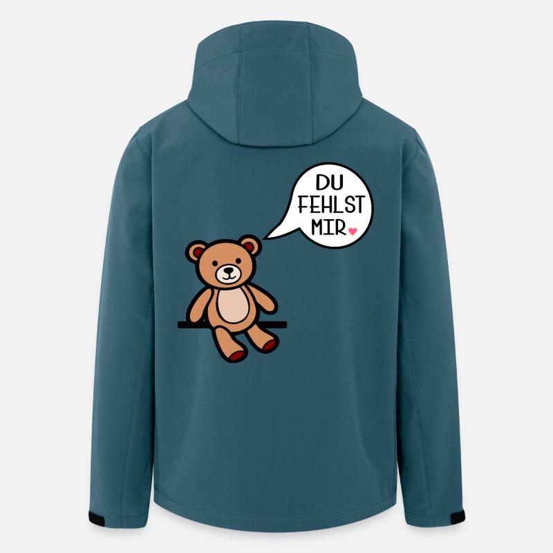 Du fehlst mir - Bär - Recycelte Männer Softshell-Jacke von Stanley/Stella - Dunkles Petrol