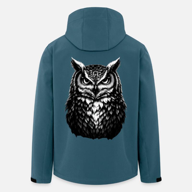 Mystische Eule Nachttier Weisheit Symbol - Recycelte Männer Softshell-Jacke von Stanley/Stella - Dunkles Petrol