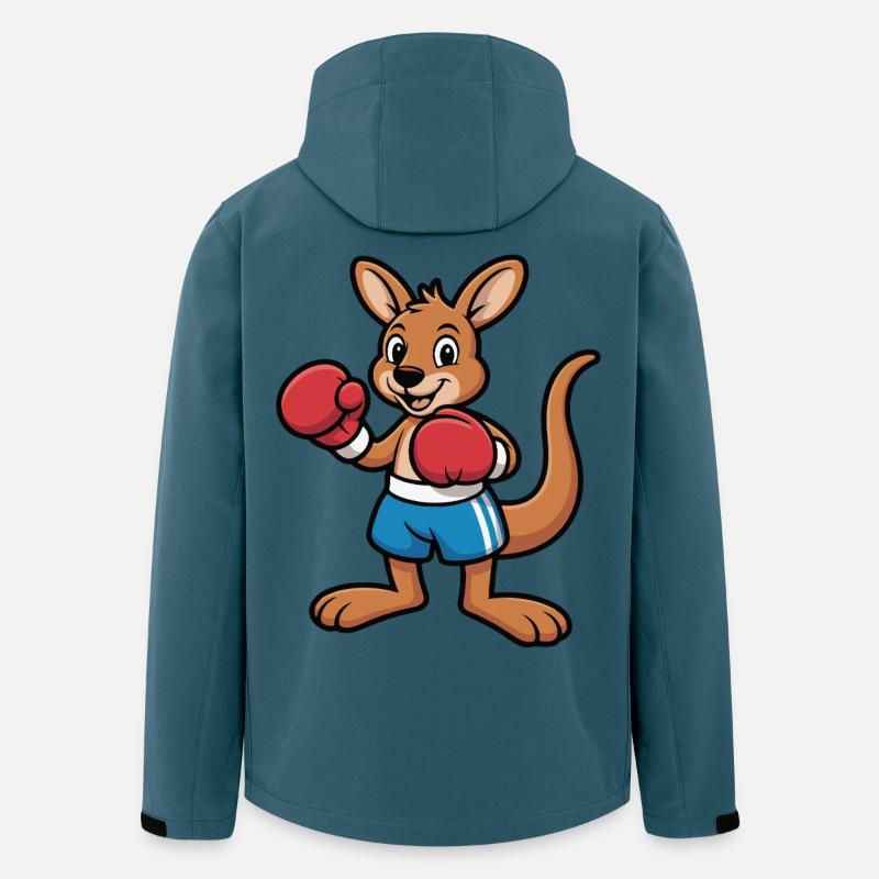 Känguru Boxer Cartoon – Ringkämpfer - Recycelte Männer Softshell-Jacke von Stanley/Stella - Dunkles Petrol
