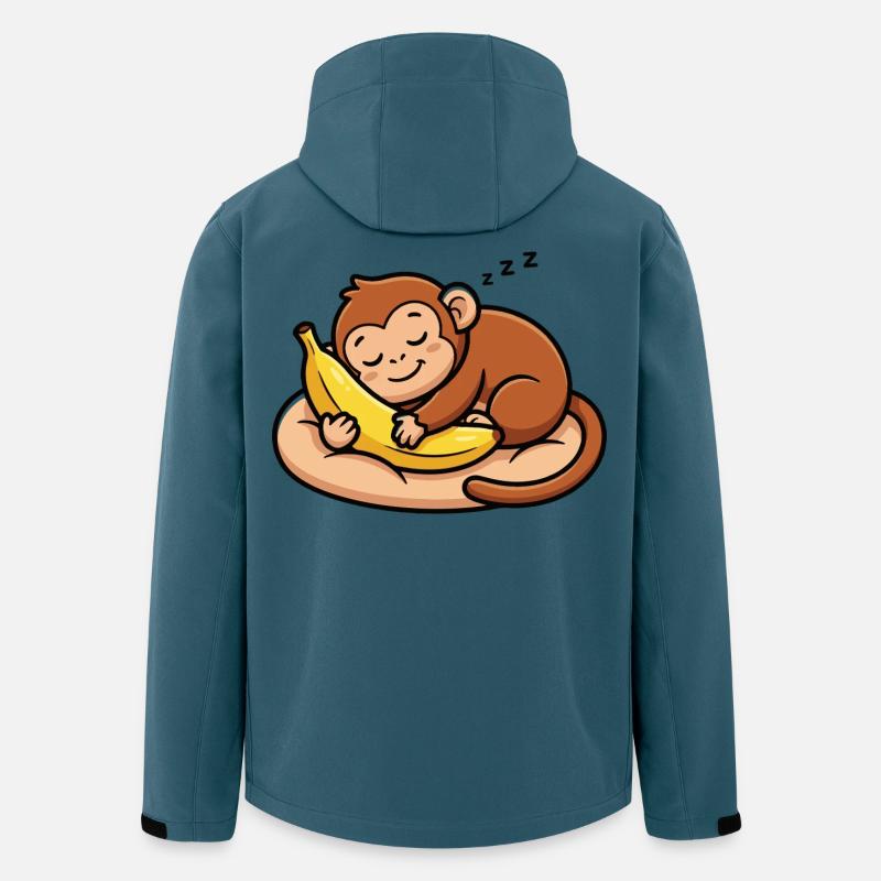 Schlafender Affe mit Banane - Recycelte Männer Softshell-Jacke von Stanley/Stella - Dunkles Petrol