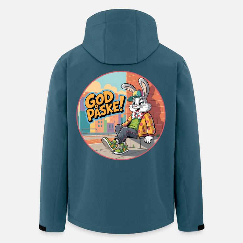 Happy Easter with funny Easter bunny - Men’s Recycled Softshell Jacket by Stanley/Stella - stargazer