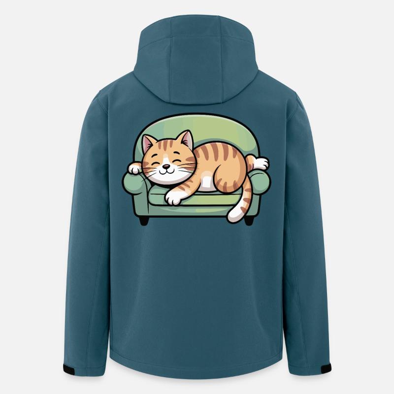 Schlafender Kater auf Sofa - Recycelte Männer Softshell-Jacke von Stanley/Stella - Dunkles Petrol