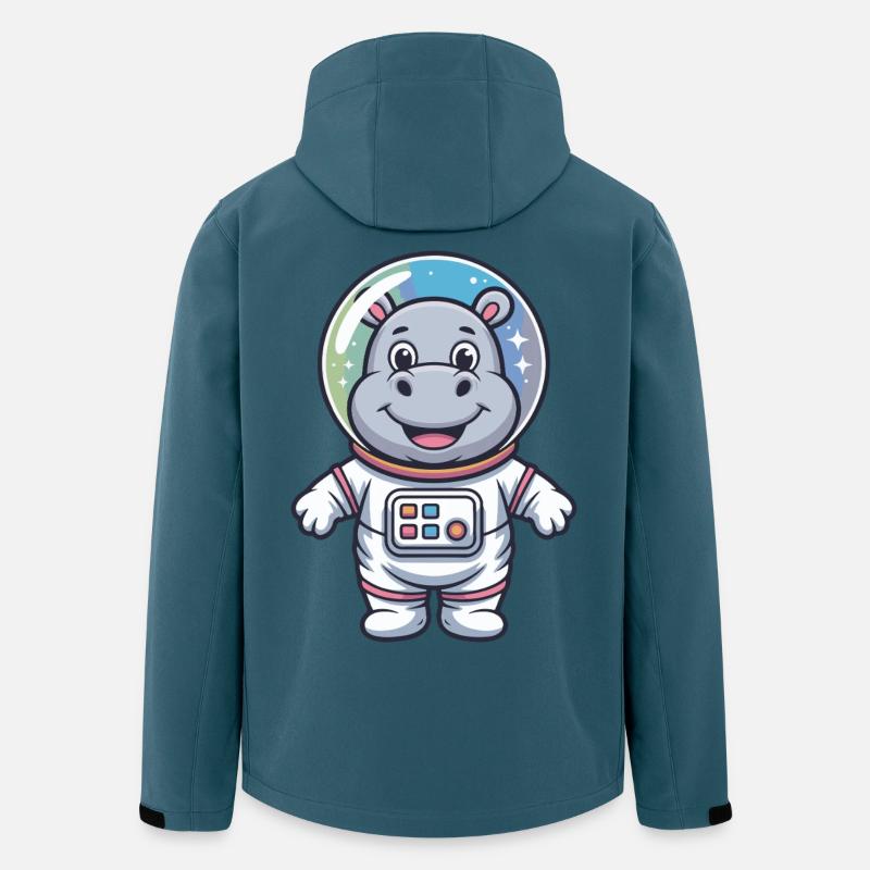 Hippo Astronaut Weltraum-Abenteuer - Recycelte Männer Softshell-Jacke von Stanley/Stella - Dunkles Petrol