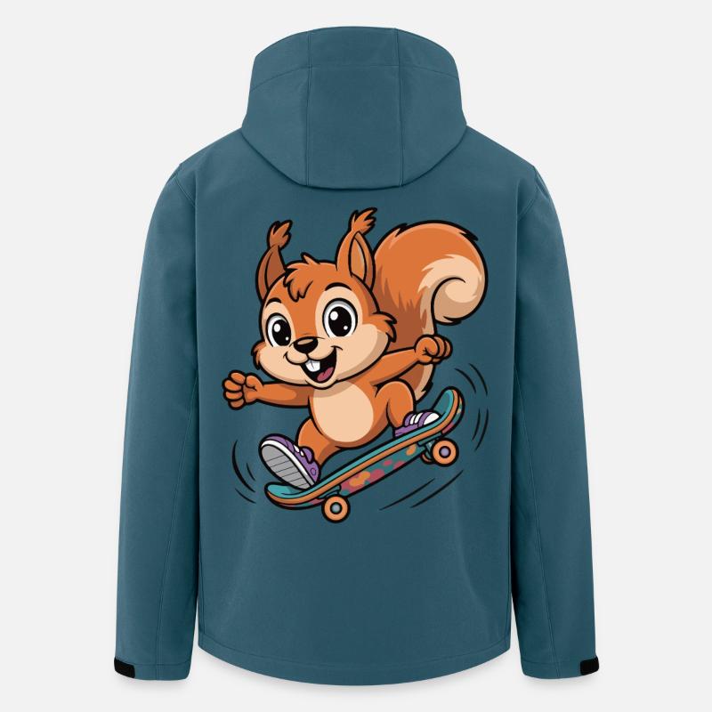 Skate-Eichhörnchen Sprinter - Recycelte Männer Softshell-Jacke von Stanley/Stella - Dunkles Petrol