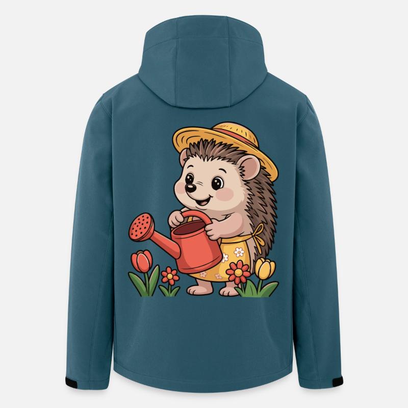 Gärtner-Igel mit Strohhut - Recycelte Männer Softshell-Jacke von Stanley/Stella - Dunkles Petrol