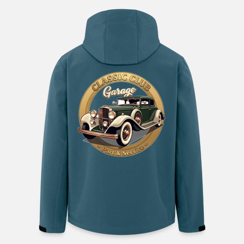 Klassisches Auto Club Emblem - Recycelte Männer Softshell-Jacke von Stanley/Stella - Dunkles Petrol