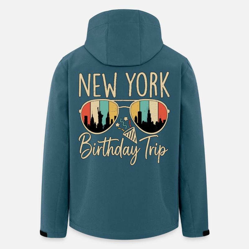 New York Birthday Trip - Recycelte Männer Softshell-Jacke von Stanley/Stella - Dunkles Petrol