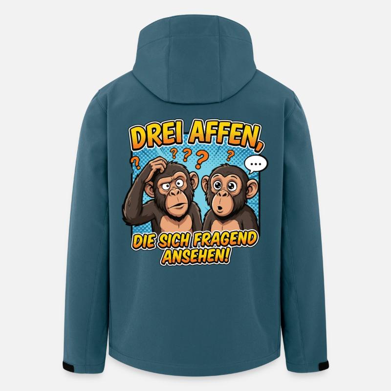 Three Monkeys Confusion – Funny Comic Design - Men’s Recycled Softshell Jacket by Stanley/Stella - stargazer