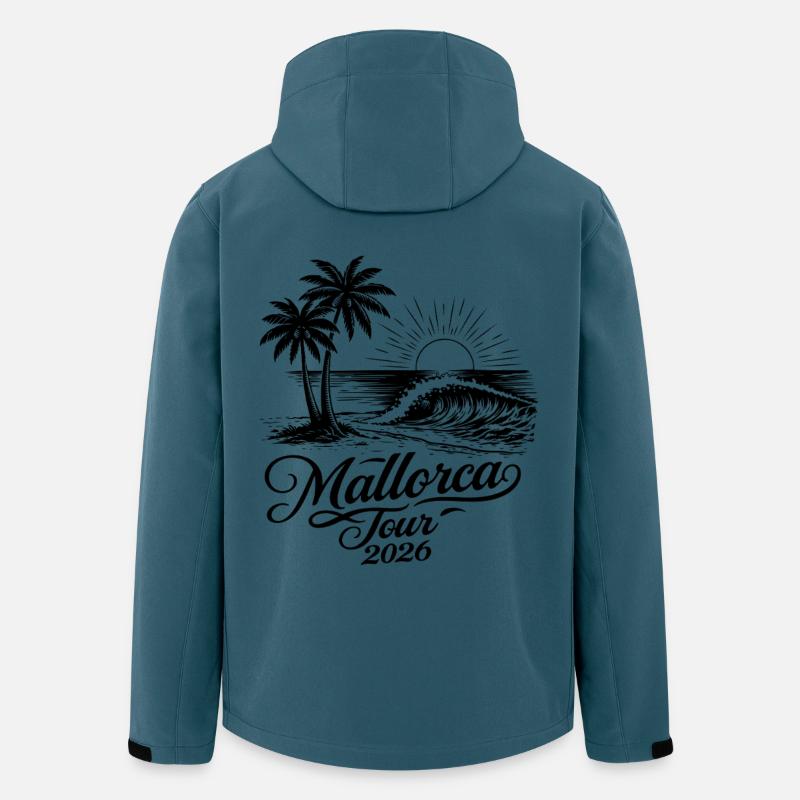 Tournée de Majorque 2026 - Veste softshell homme en polyester recyclé Stanley/Stella - bleu pétrole foncé