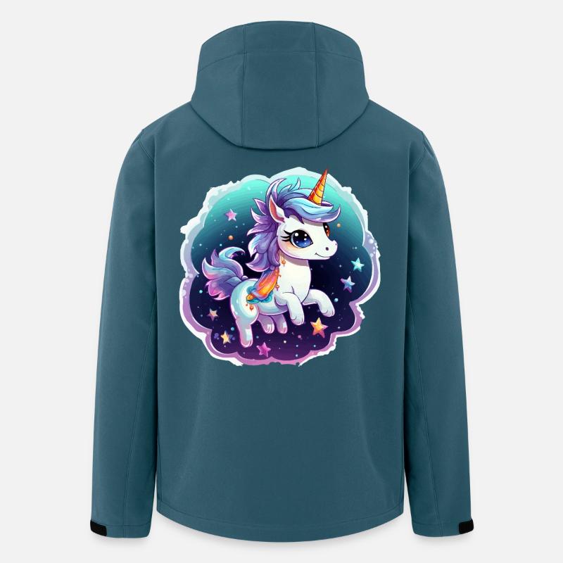 Kosmisches Einhorn mit Schal - Recycelte Männer Softshell-Jacke von Stanley/Stella - Dunkles Petrol