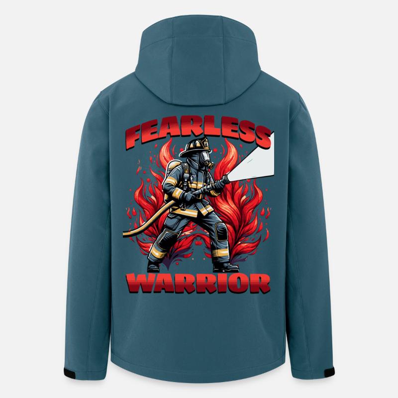 Furchtloser Feuerwehrmann, Feuerwehrheld - Recycelte Männer Softshell-Jacke von Stanley/Stella - Dunkles Petrol