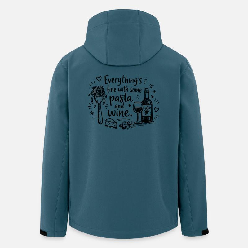 Everything’s Fine With Pasta And Wine - Recycelte Männer Softshell-Jacke von Stanley/Stella - Dunkles Petrol
