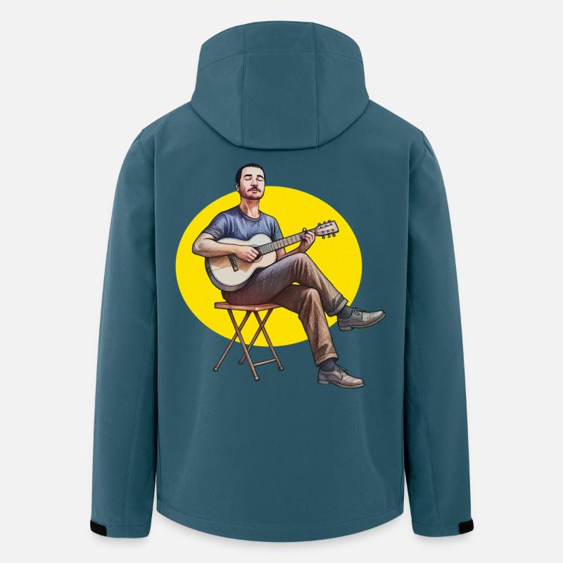 AKUSTISCHER GITARRIST – Klang & Bild - Recycelte Männer Softshell-Jacke von Stanley/Stella - Dunkles Petrol