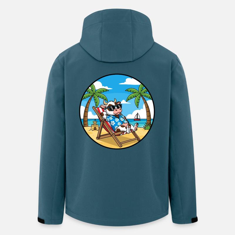 Coole Cow Beach Urlaubs-Sommerstimmung - Recycelte Männer Softshell-Jacke von Stanley/Stella - Dunkles Petrol