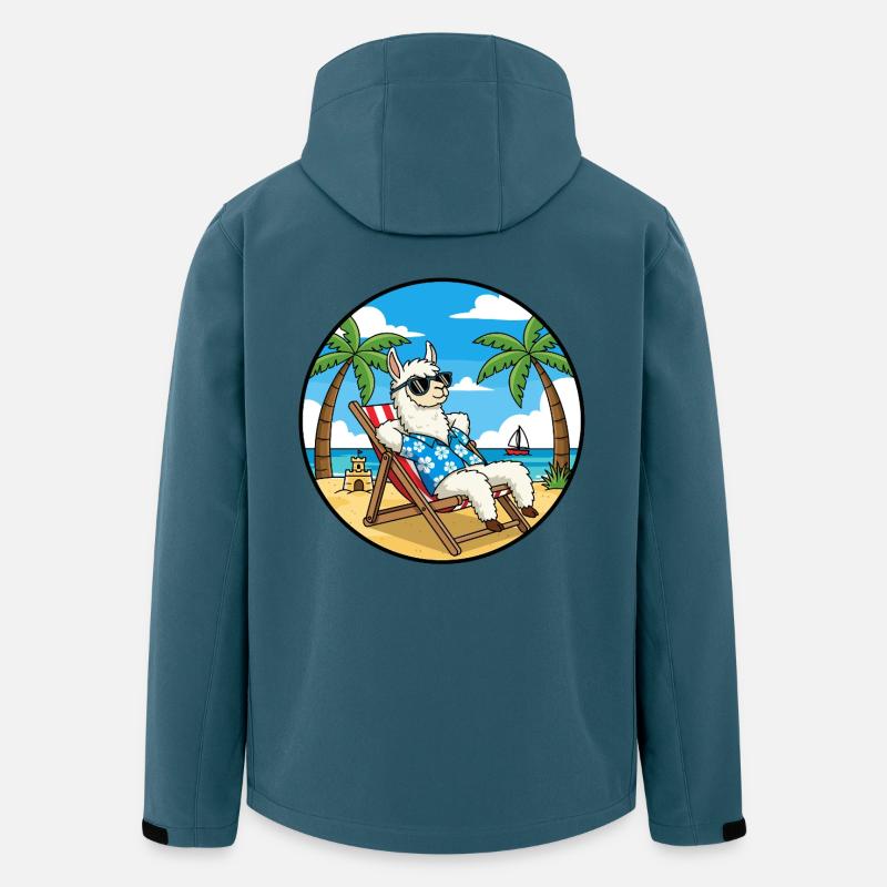 Coole Llama Beach Urlaubs-Sommer-Vibes - Recycelte Männer Softshell-Jacke von Stanley/Stella - Dunkles Petrol