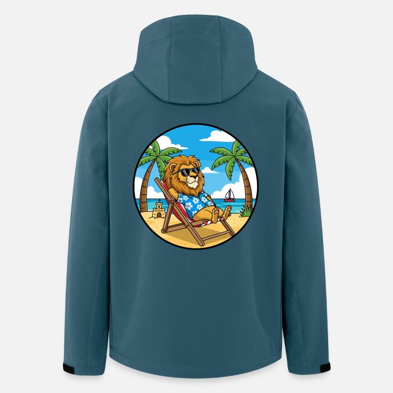 Coole Lion Beach Urlaubs-Sommerstimmung - Recycelte Männer Softshell-Jacke von Stanley/Stella - Dunkles Petrol