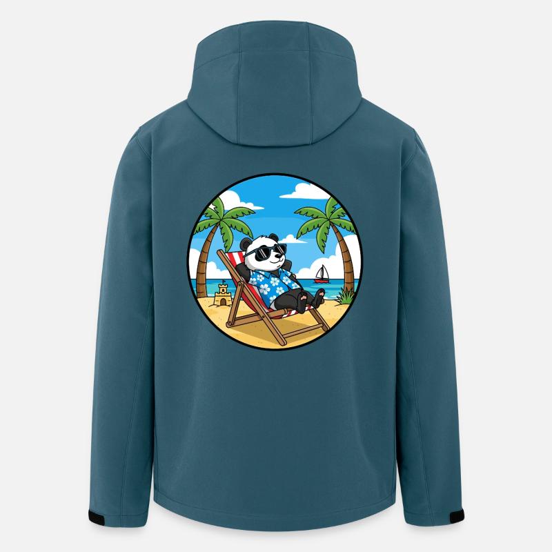 Coole Panda Beach Vacation Summer Vibes - Recycelte Männer Softshell-Jacke von Stanley/Stella - Dunkles Petrol
