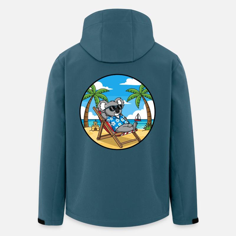 Coole Koala-Strandferien-Sommerstimmung - Recycelte Männer Softshell-Jacke von Stanley/Stella - Dunkles Petrol