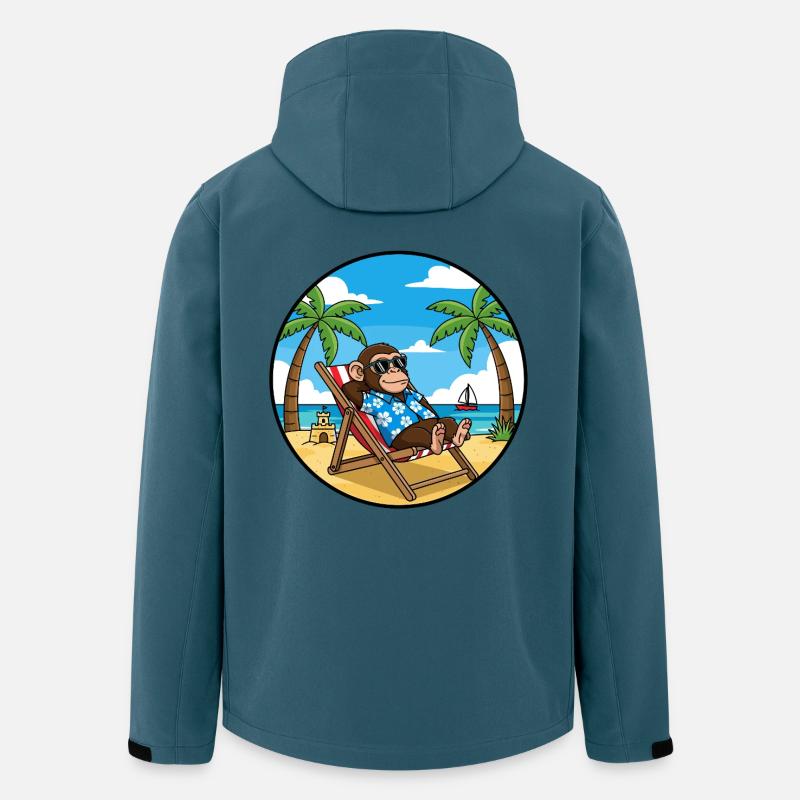 Coole Monkey Beach Vacation Summer Vibes - Recycelte Männer Softshell-Jacke von Stanley/Stella - Dunkles Petrol